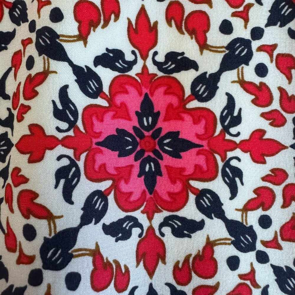 J. Crew Silk Dress Size 8 Pink Navy Medallion Sheath Fully Lined - Picture 5 of 11